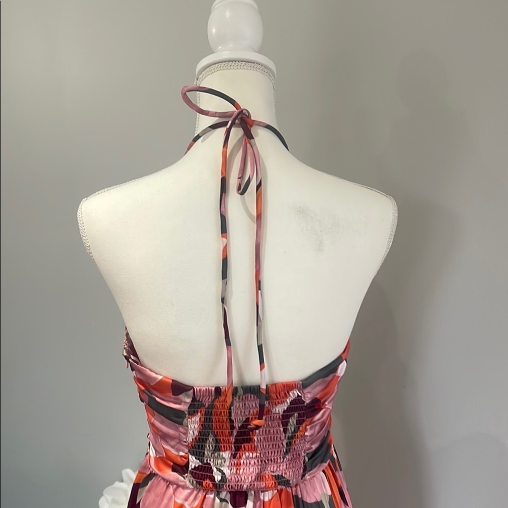 Socialite Floral Halter Maxi Dress - Multicolor Sz XS - Picture 6 of 8